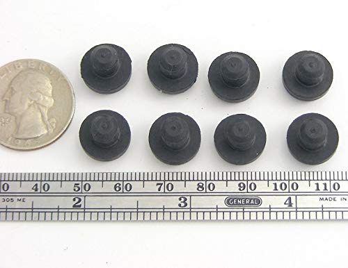 [Australia - AusPower] - Pkg of 8 - Black SBR Rubber PUSH-IN BUMPER - Bumper Diameter - 1/2", Bumper Height - 7/32", Fits Panel Hole Diam 1/4" 