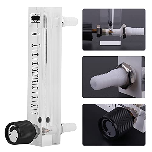 Flow Meter 1-10LPM with Control Valve for Oxygen/Air/Gas Support 0.6MPa Pressure for Unidirectional Gas/Oxygen/Air Flow Measurement for Industry