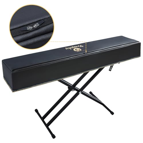 Piano Keyboard Dust Cover with Music Stand Opening of Zipper Design, Dust Proof Cover Compatible for Yamaha P225 P223 P145 P143 88 Keys Digital Piano Keyboards Electronic Keyboards L 52.36 * W 10.87" Black