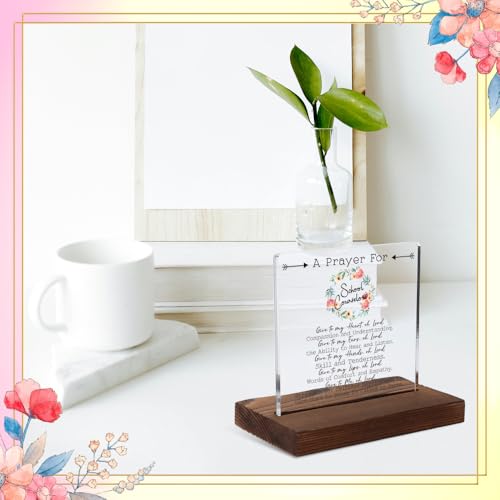 Appreciation Gift for School Counselor, Religious Gifts for School Counselor, Christian Gift for School Counselor, Modern Acrylic Desk Plaque with Inspirational Quotes, 10 x 10 x 1.5 cm,XXD23