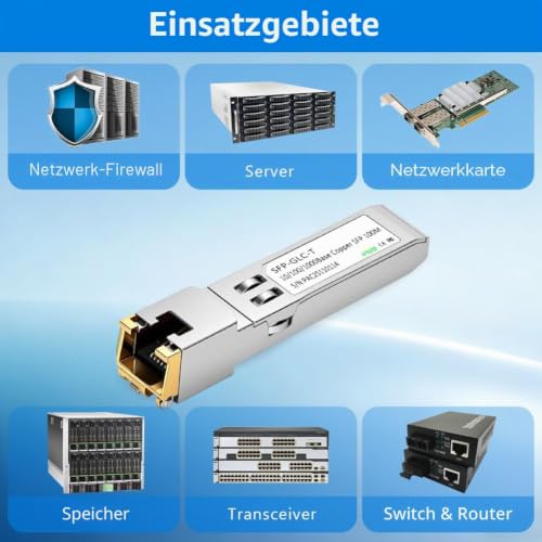 OFFCUP 1.25GBase-T SFP+ Transceiver, 1.25Gb Copper SFP+ Module, Cat.5/6, up to 100 m, Compatible with Cisco SFP-10G-TS, Ubiquiti UF-RJ45-10G MikroTik S+RJ10 Netgear TP-Link Supermicro Supermicro D-Link 2 stuks - 100M