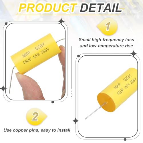 sourcing map 4Pcs 6.8uf Frequency Divider Capacitor 250V 4