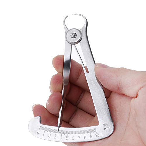 [Australia - AusPower] - Stainless Steel Inside Calipers Gauge Measuring Caliper 0-10mm Rubber Sheet for Diamonds Jewelry Stones Measure Tools A (for metal) 