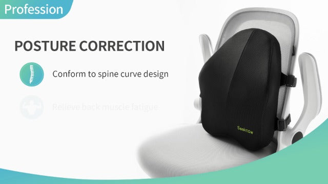 Lumbar Support Pillow for Office Chair Back Support Pillow for Chair Car Seat Back Support Ergonomic Back Chair Pillow Desk Chair Back Cushion for Back Pain Back Rest Pillow Lumbar Back support Black