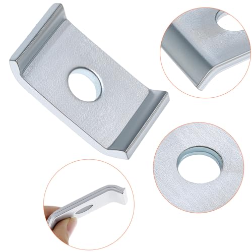 QWORK square strut channel saddle washers, 10-pack, for 1/2-inch bolts and 1-5/8-inch channels, galvanized steel