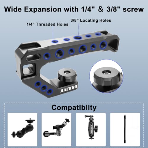 Video Stabilizing Camera Top Cheese Handle with Cold Shoe for DSLR Cameras