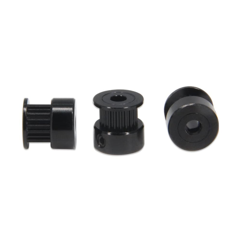 [Australia - AusPower] - Zeberoxyz 10pcs/set GT2 Pulley Wheel 20 Teeth 5mm Bore Black Aluminum Timing Belt Idler Pulley for 3D Printer 6mm Width Timing Belt (20T-5mm Bore-Black) 20T-5mm Bore-Black 