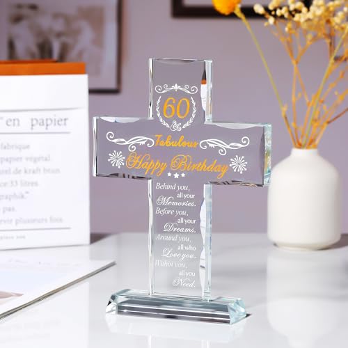 Movdyka Crystal 60th Birthday Gifts for Women Men Christian Religious Gift