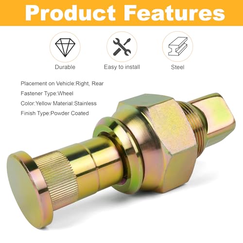 Camotokiit rear right wheel nuts and stud kit for vehicle lug nut assembly