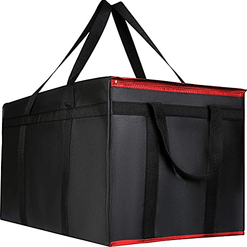 2 Pack XXXL Insulated Food Delivery Bag Black Red Cooler Bags Keep Food Warm Catering Therma for doordash Catering Cooler Bags Keep Food Warm Catering Therma Catering Shopper hot XXXL XXXL（24W x 15H x 14D） Black-RD 2