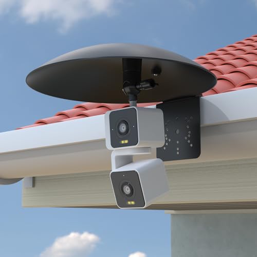 Sun Rain Shade Cover with Gutter Mount WYZE Cam Pan V1/V2/V3/V4/Duo Cam Pan,eufy Indoor Cam,Blink Mini Pan,TP-Link Tapo Pan,Kasa Pan/Tilt and All Outdoor Security Cameras with 1/4 Screw