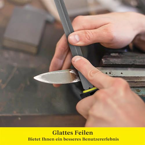 Set of 4 Files, 8 Inches, 200 mm Metal File Set, Includes Flat File, Round File, Half Round File, Triangular File, Mobile Phone Tools for Fine Finishing, for Workshop and DIY