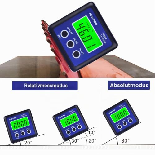 Digital Level Box, Protractor Bevel Box with Data Hold, Magnetic Base and VA LCD Backlight, Calculation for Carpentry, Construction, Masonry, Car Industry blue