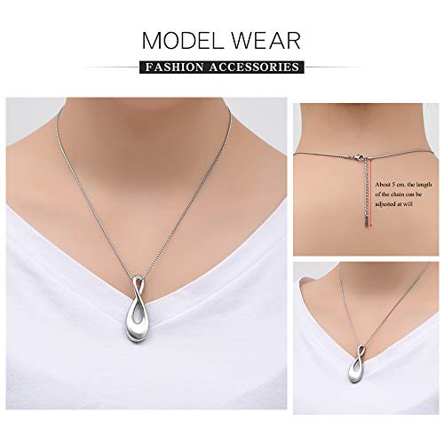 Imrsanl Infinity Cremation Jewelry Urn Necklace for Ashes Silver