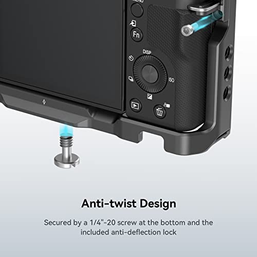 SMALLRIG ZV-E10 Cage with Silicone Handle and Lightweight Top Handle with 3/8"-16 Locating Pins for ARRI