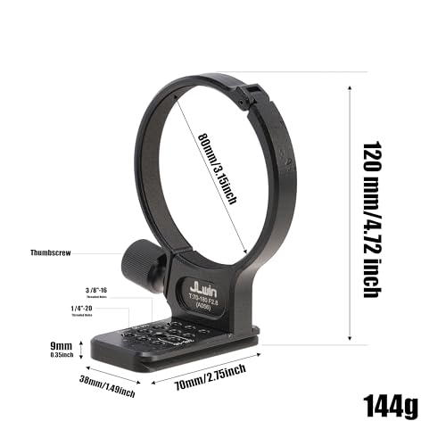 Hersmay Tripod Collar Lens Mount Ring for Tamron 70-180 mm F/2.8 Di III VXD (A056) Lens, Bottom with 1/4 Inch & 3/8 Inch Screws Quick Release Plate for Acra Swiss Tripod