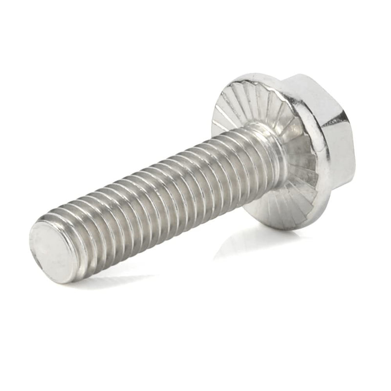 [Australia - AusPower] - M5-0.8 x 20mm Flanged Hex Head Bolts Flange Hexagon Screws, Stainless Steel 18-8 (304), Plain Finish, 40 PCS M5 x 20mm 