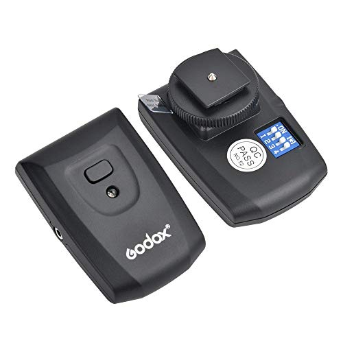 Godox Wireless 433MHz GN38 Camera Flash Speedlite with Built-in Receiver with RT Transmitter Compatible for Canon Nikon Sony Olympus Pentax Fuji DSLR Cameras with Diffuser + Filters