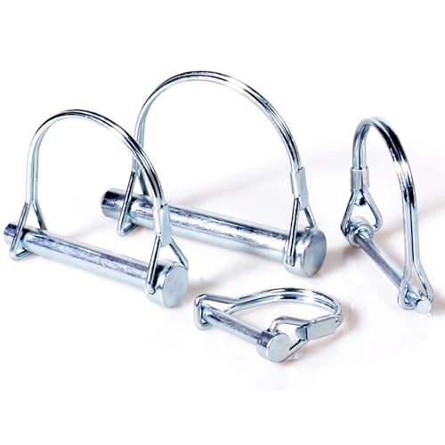Heavy-Duty D-Shape Towing Hitch Pins (10-Pack) - Carbon Steel with Zinc Plating, 15/32" x 4" Trailer Coupler Pin for Trailers, Cars, Rigging, Marine, Boat & Construction Applications(12X100MM) 15/32" x 4"