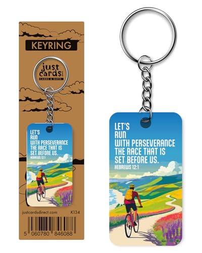 Christian Keyrings, Pack of 12 Bible Verse Keyrings, Wood and Metal, 6.3cm
