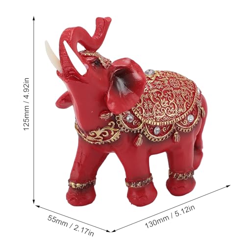 Buachois Elephant Statue, Wealth Lucky Feng Shui Figurine, Lucky Elephant Statue for Warming Present TV Cabinet Entryway Decoration (L 14.4 X 6.5 X 1.6in) L 14.4 X 6.5 X 1.6in