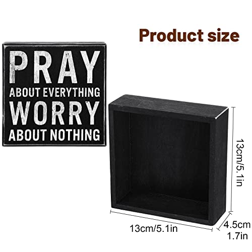 Jetec Christian Desk Decor Pray About Everything Worry About Nothing,Black Black