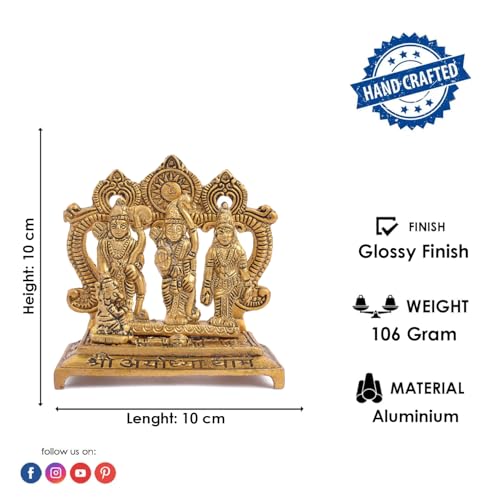 SATVIK Metal Ram Darbar Idol for Home Temple | Divine Ram Darbar Statue for Pooja Room, Mandir & Spiritual Decor | Ideal for Gifting & Festive Decoration