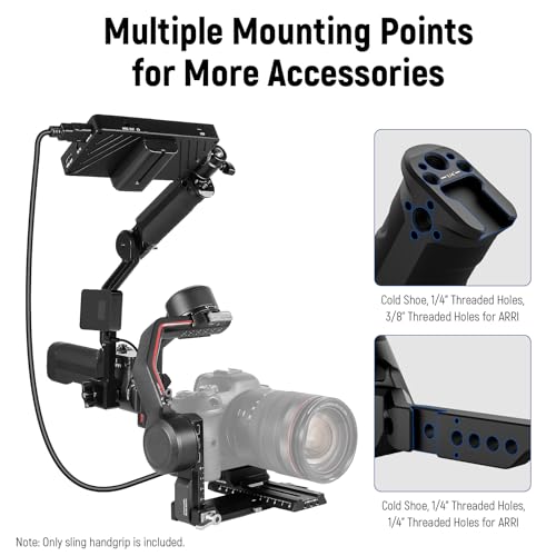 NEEWER Adjustable Sling Handle Grip Compatible with DJI Ronin RS4 RS3 Mini RS 3 Pro RS 2 RSC 2 Gimbal Stabilizer for Low Angle Shot, Max Load 13.2lb, ST49