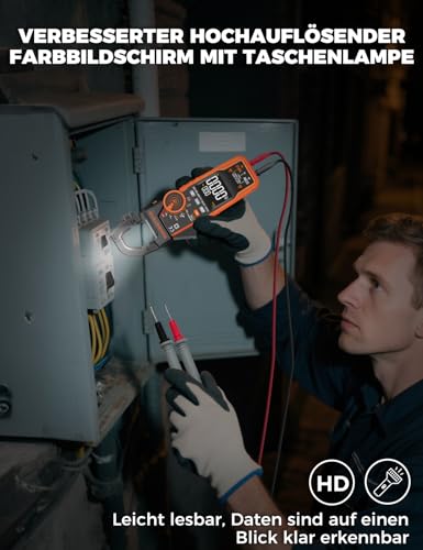 CM06PRO Digital Clamp Meter 6000 Counts True RMS, 1000A AC/DC - with Inrush Current Measurement & NCV - Multimeter for Current, Voltage, Resistance, Capacitance, Temperature, Line Detection CM06PRO