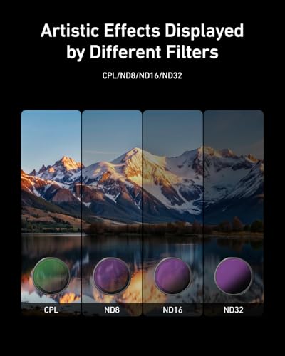 TELESIN CPL ND Filter for DJI Osmo Action 5 Pro/4/3, Xtra Edge/Pro Action 5/4/3 CPL+ND8 16 32 Filter