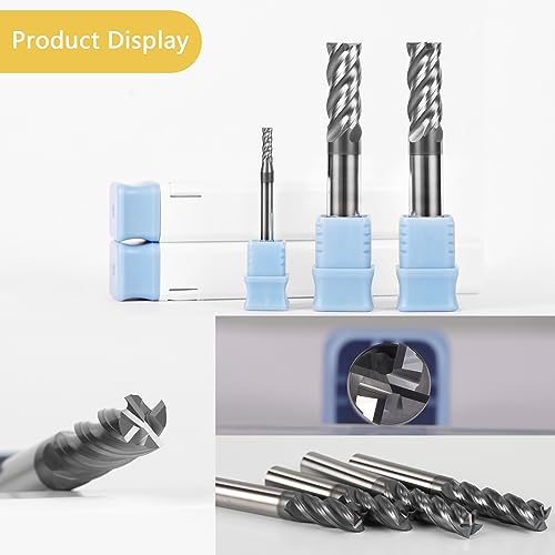AYCHOLIZ 4-flute carbide square end mill, 10mm tungsten steel CNC milling cutter for stainless steel