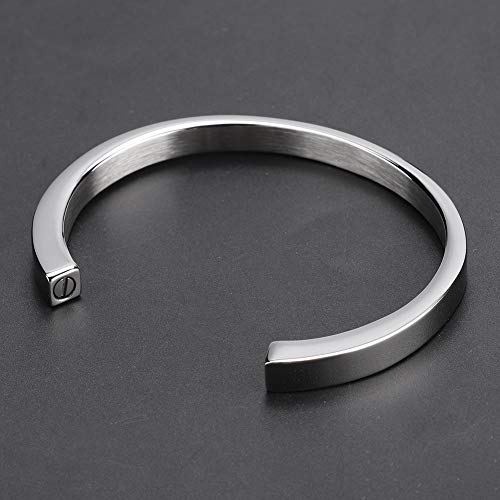 HEEPDD Memorial Urn Bracelet for Ashes Stainless Steel Keepsake Cremation Jewelry Adjustable Urn Bracelet for Women Men Remembrance Ashes Bracelet