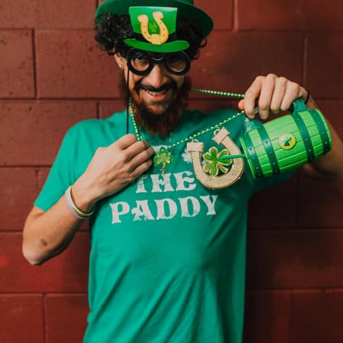 6 PCS St.Patrick's Day Accessories,Shamrock Necklace,St Patricks Day Accessories,St.Patrick's Day Costume Accessory,St. Patrick’s Day Costume Decoration,Irish Costume Decoration(green
