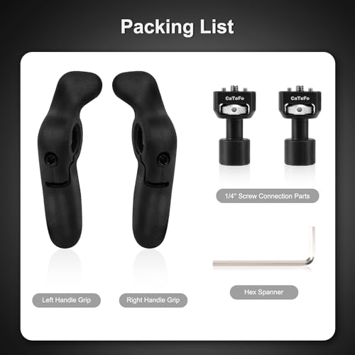 StarGrip Camera Side Handle Grip for DSLR & Mirrorless Cage, 360° Adjustable Ergonomic Handgrip Pair with 1/4” Screw, Compatible with Smartphone Rig, Monitor & Video Camera