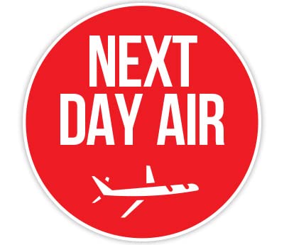 ChromaLabel 2 Inch Permanent Round, Color Code Shipping Speed Labels, Red, Next Day Air, 100/Pack