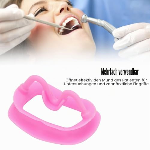 2 Pieces Dental Mouth Openers Reusable Autoclavable Silicone Teeth Whitening Cheek Holder Lip Holder for Dentist Mouth Inspection Mouth Guard Challenge Game (Pink) Pink
