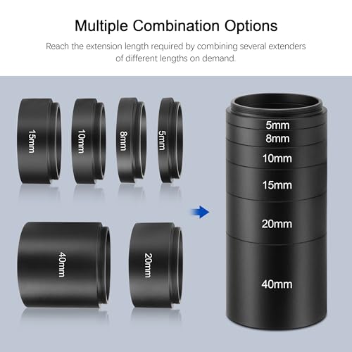 Astromania M42 Extension Tube Kit Telescope with T Thread 5 8 10 15 20 40mm 5mm 8mm 10mm 15mm 20mm 40mm