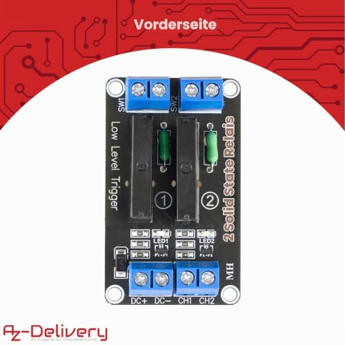 AZDelivery 5 x 2 Channel Relay Module 5 V DC Solid State Low Level Trigger Power Switch Board Compatible with Arduino and Raspberry Pi
