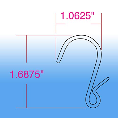 [Australia - AusPower] - 100 Pack - S Hooks for Hanging Displays in Retail, S Shaped, PINCHED VERSION, and can assist at home hanging plants, Jewelry, Kitchenware, DIY, Keys, SH-75 Corp 