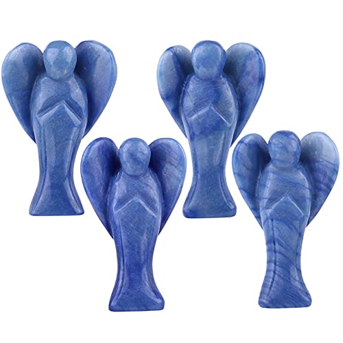 mookaitedecor Blue Aventurine Crystal Angel Figurine for Protection Prayer
