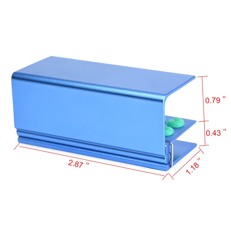 [Australia - AusPower] - 2Pcs 16 Holes Dental Burs Holder Autoclavable Block with Silicon Cover Placing FG RA Burs Blue 