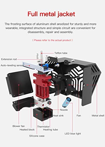 Original Creality CR6 SE Hotend Extruder Full Kit Assembled for CR-6 SE CR6 MAX 3D Printer w/Auto Leveling, Back Support Bracket, Heater, Thermistor, Cooling System