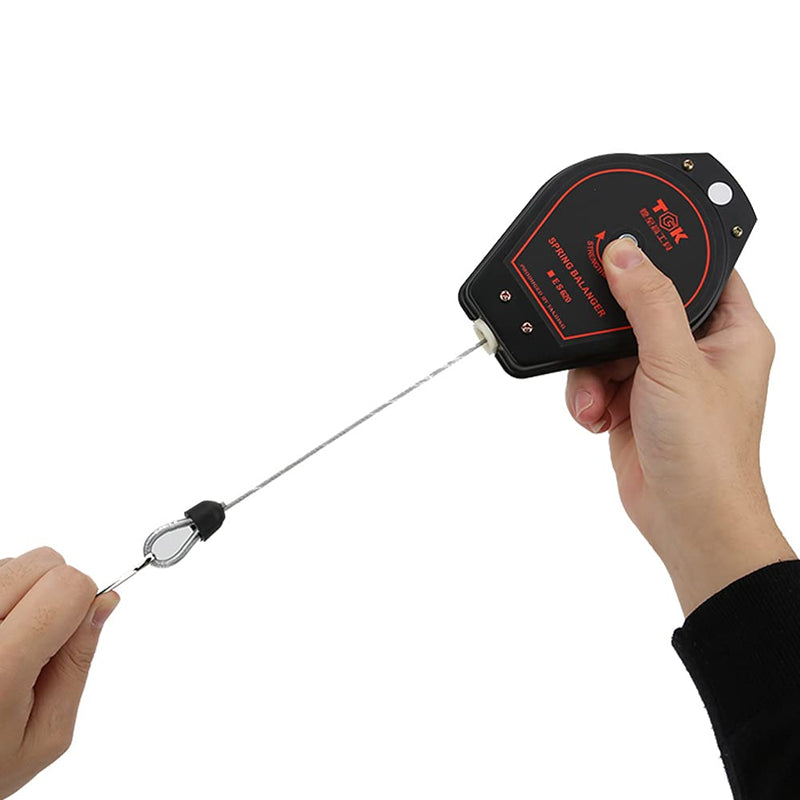 [Australia - AusPower] - ES620 Retractable Spring Pulley 0.6-2.0 kg Retractable Tool Holder Mounting Holder Hanging Black 