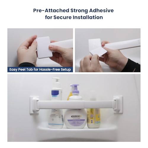 Safoner RV Shower Corner Storage Bar, Bathroom Shelf Caddy for Organization 2 Packs