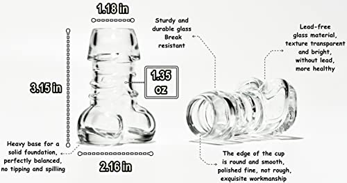 Funny Shot Glasses Set of 6, Cups for Bachelorette Party, Gag Gift