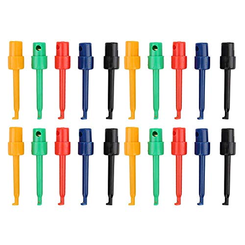 [Australia - AusPower] - Multimeter Test Hook Clips Spring Hooks 20Pcs Colorful Large for Electronic Testing 