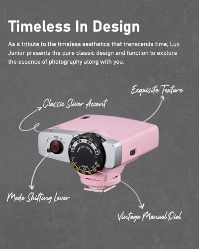 Godox Lux Junior Retro Camera Flash with PC sync Ports (Pink, 4.6oz) Pink