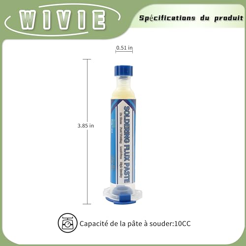 Solder Paste Flux Lead Free No-Clean Solder Paste Flux for Repair SMD/PCB/IC/BGA, Supplied by WIVIE (4 Packs) 40cc