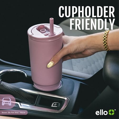 Ello Port 30oz Insulated Stainless Steel Tumbler with Straw, halogen blue 30 Ounces