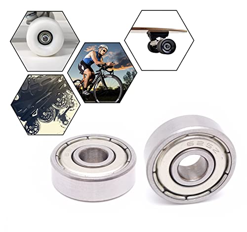 BSSTORE 625-ZZ Ball Bearings 5x16x5mm, Double Shielded Metal 625Z Chrome Steel Deep Groove Balls Double Screens Radial (3)